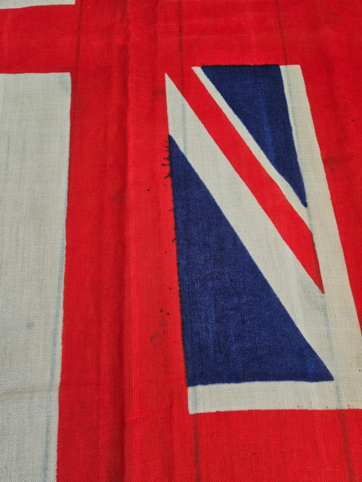 Union Flag canton printed on wool bunting