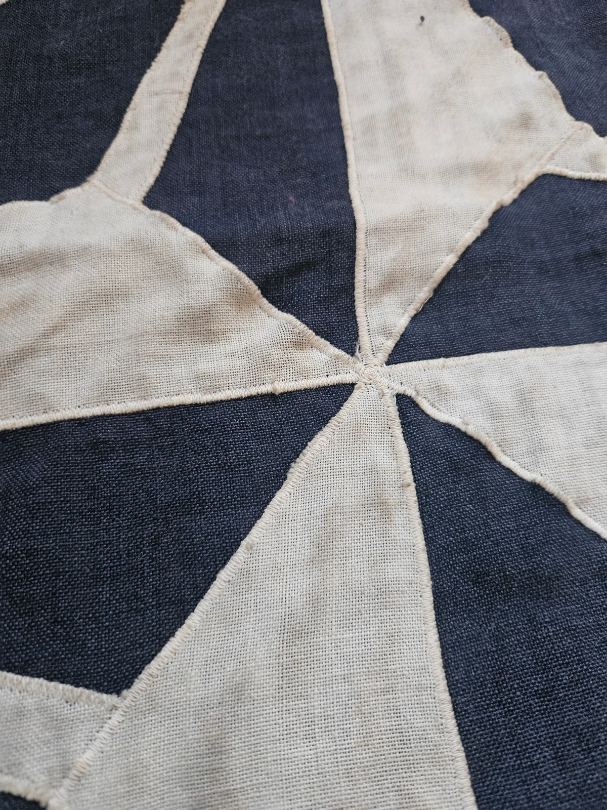 Detail of compass rose appliqué