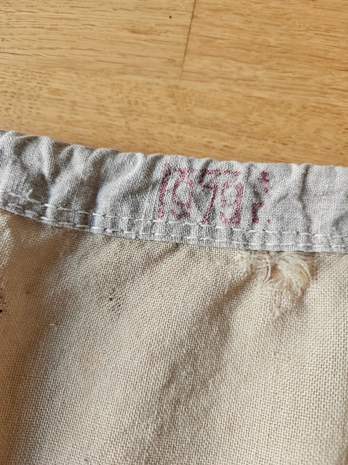 Ink date stamp 1979 on the hoist tape