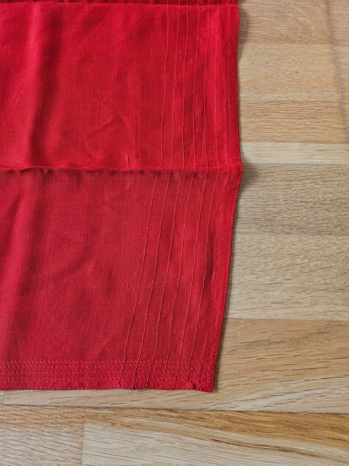 Fly end — multi-row reinforcement stitching.