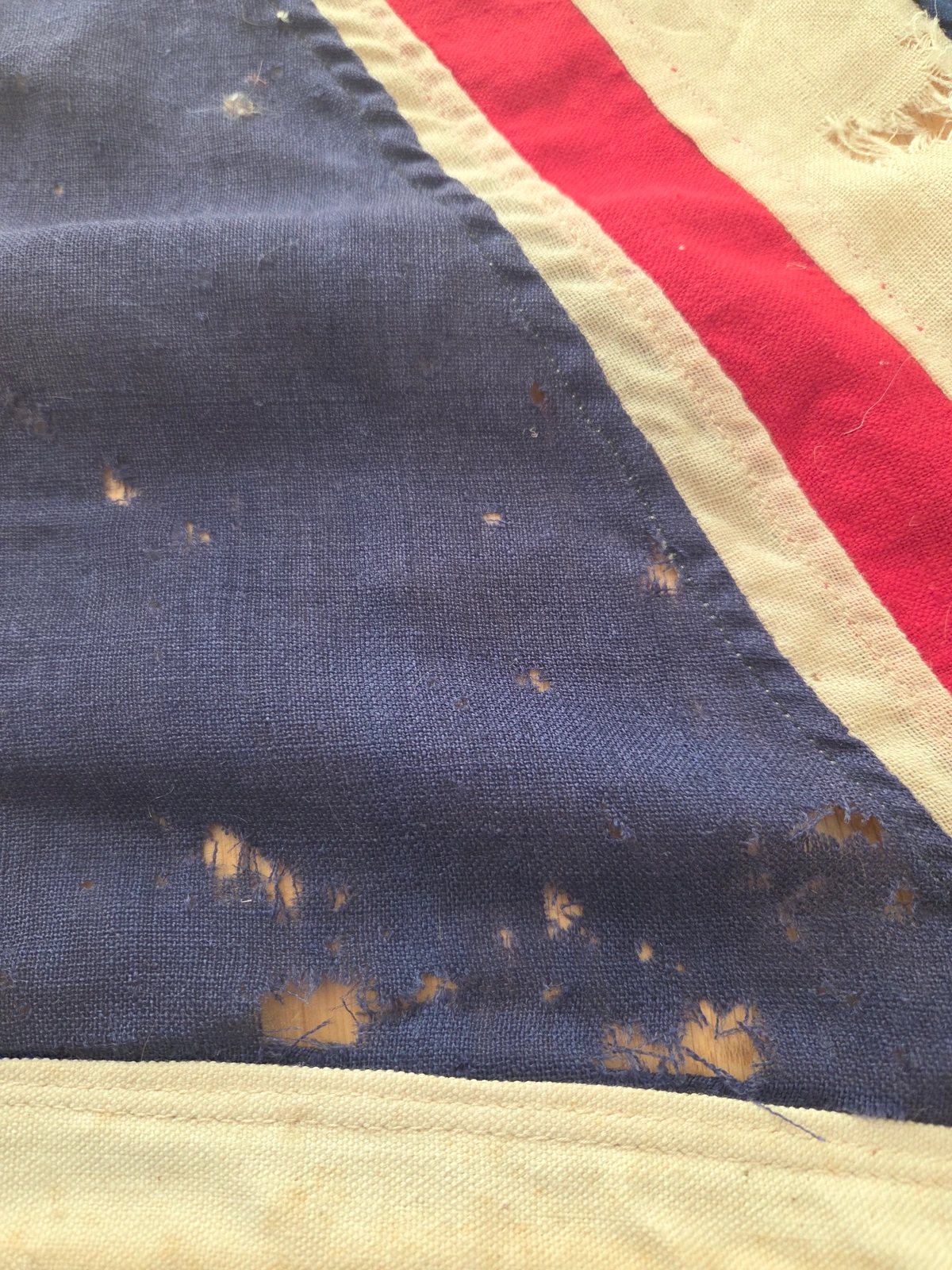 Blue field: scattered moth losses, abrasion and storage creasing