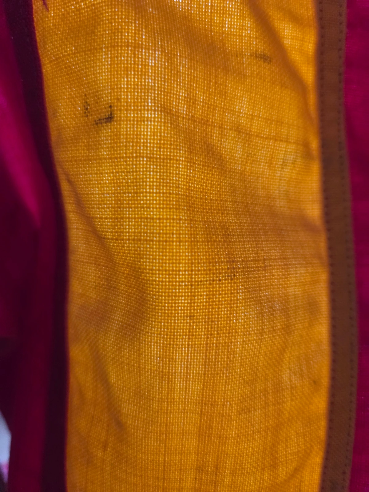 Yellow cotton fabric weave