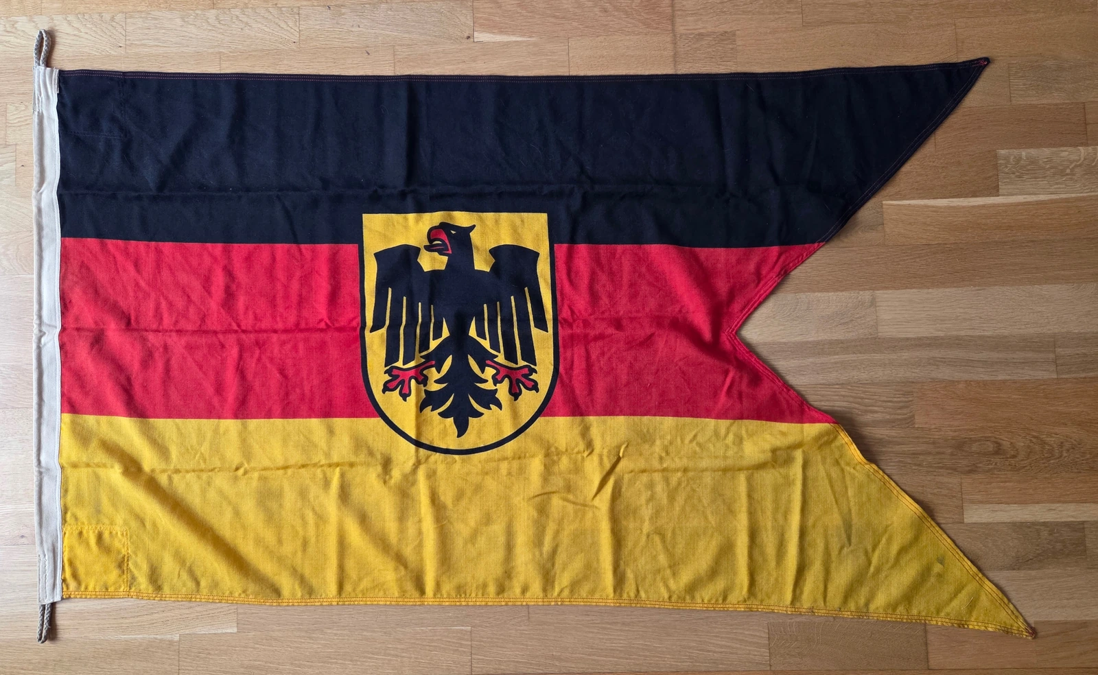 FG-059 probable West German Bundesmarine swallowtail boat flag, full view