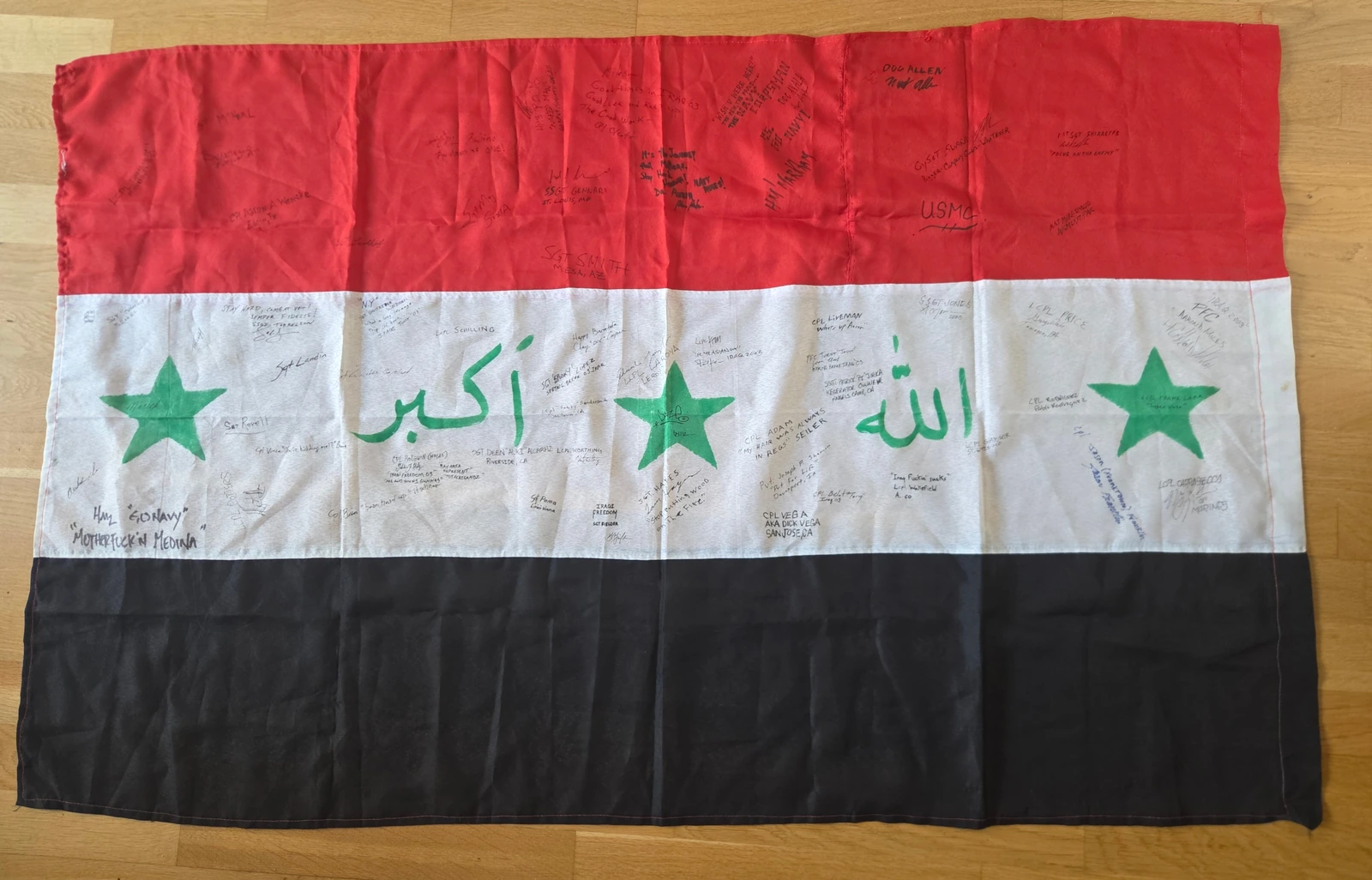 FG-061 Signed Operation Iraqi Freedom Flag