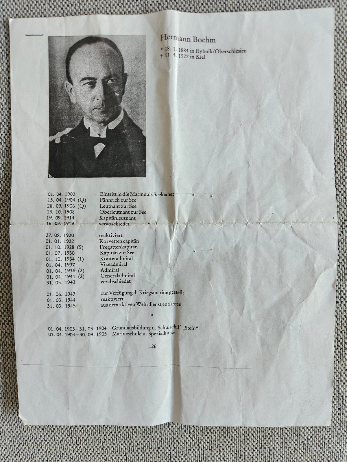 Admiral Boehm document