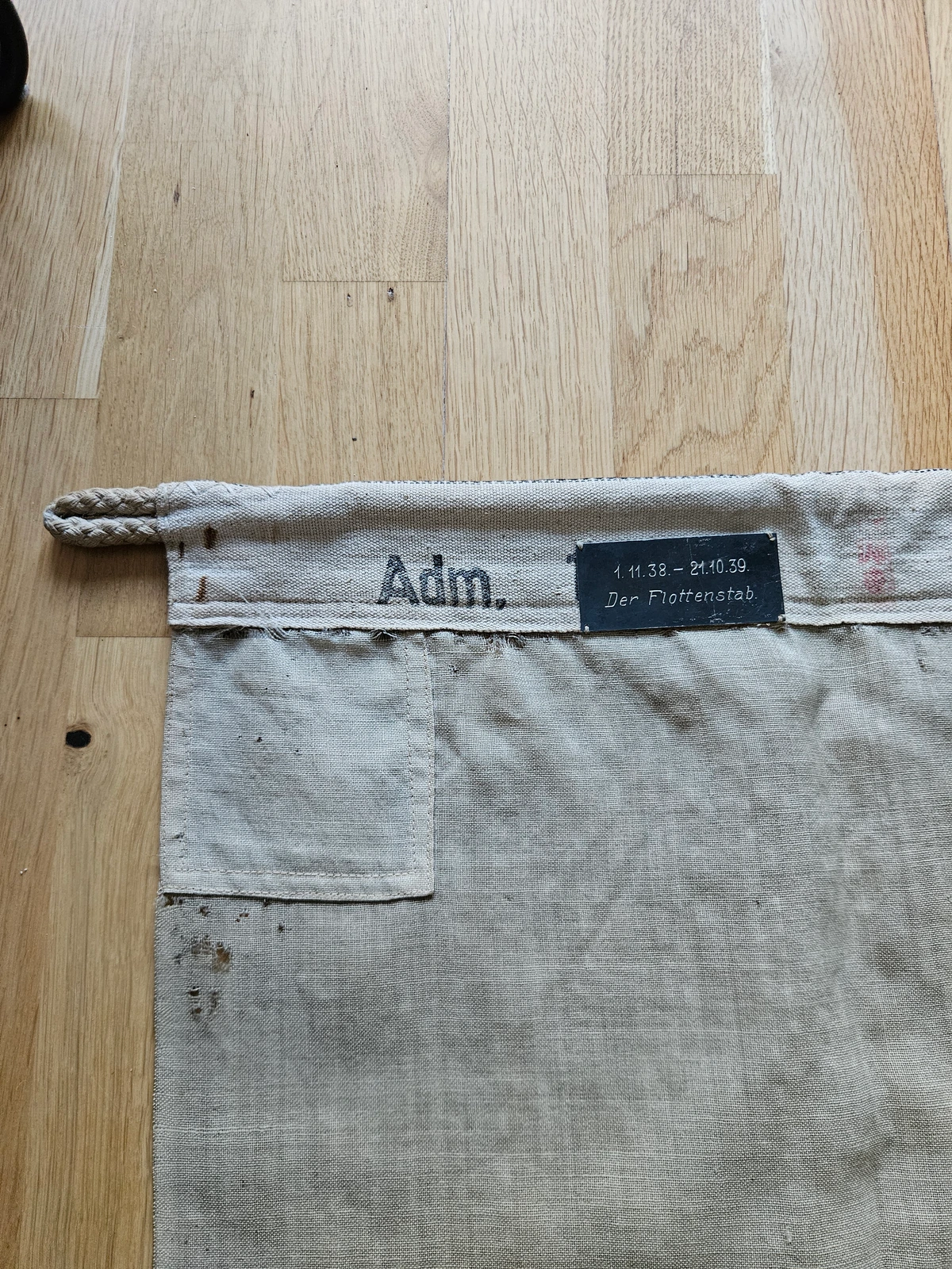 Header plate with Flottenstab markings