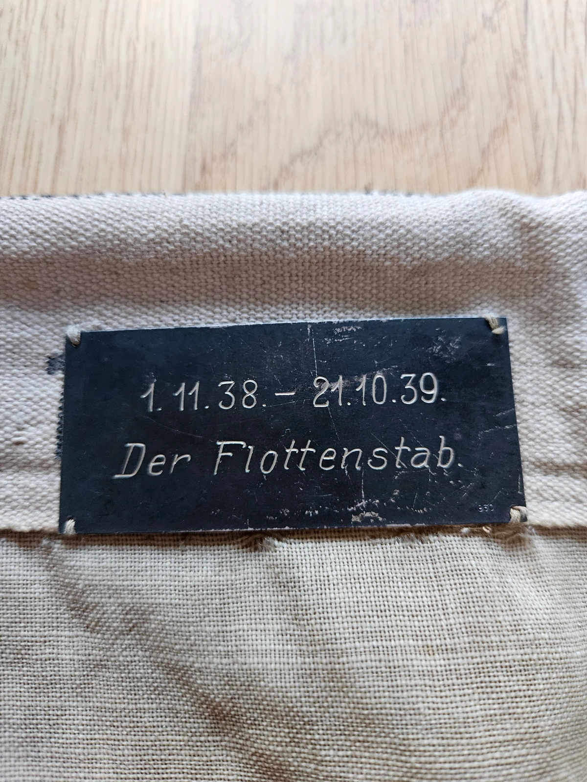 Engraved plate close-up