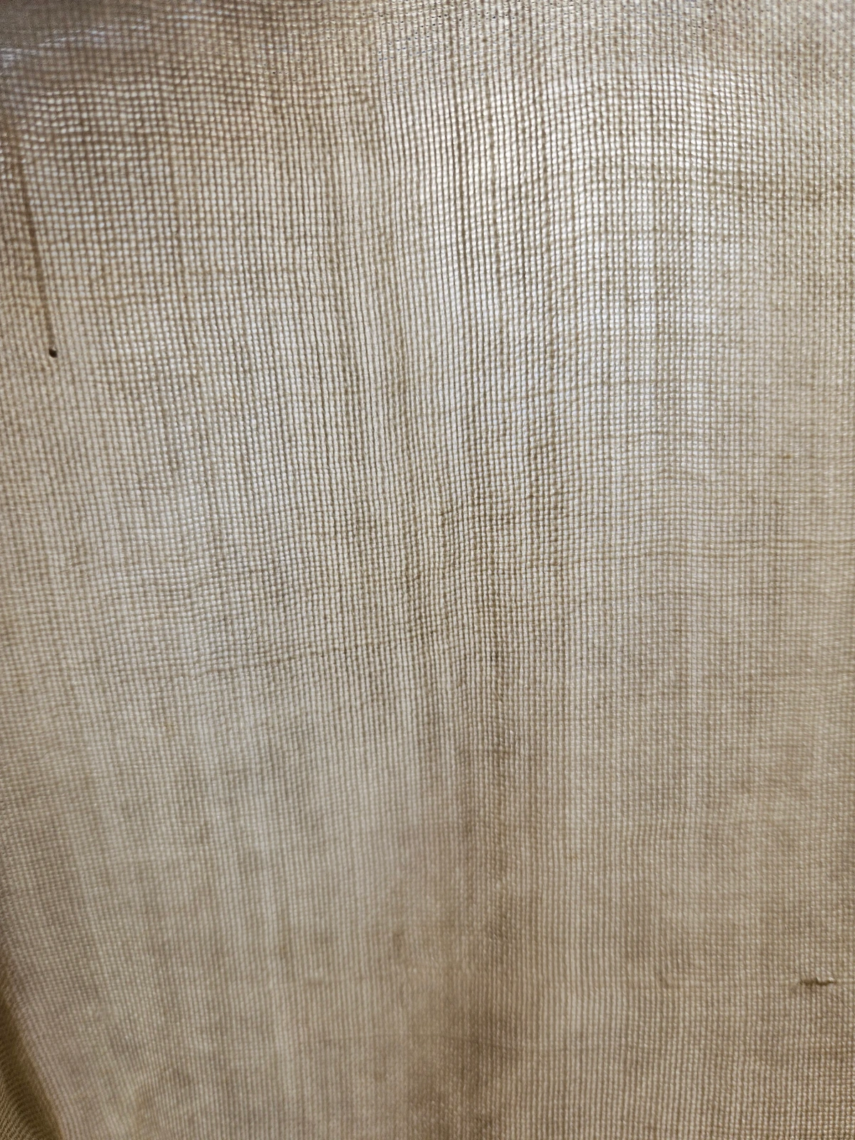 Close-up of white stripe wool texture – coarse bunting weave