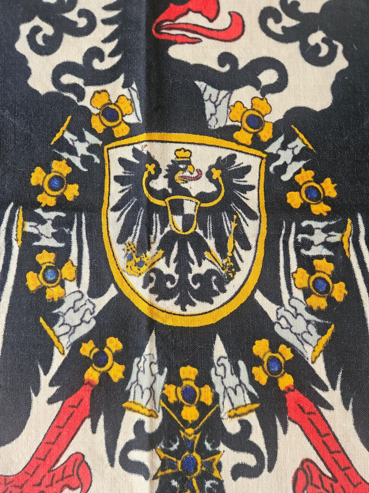Detail of the personal shield with the Prussian eagle and Hohenzollern crown at the center of the larger eagle.