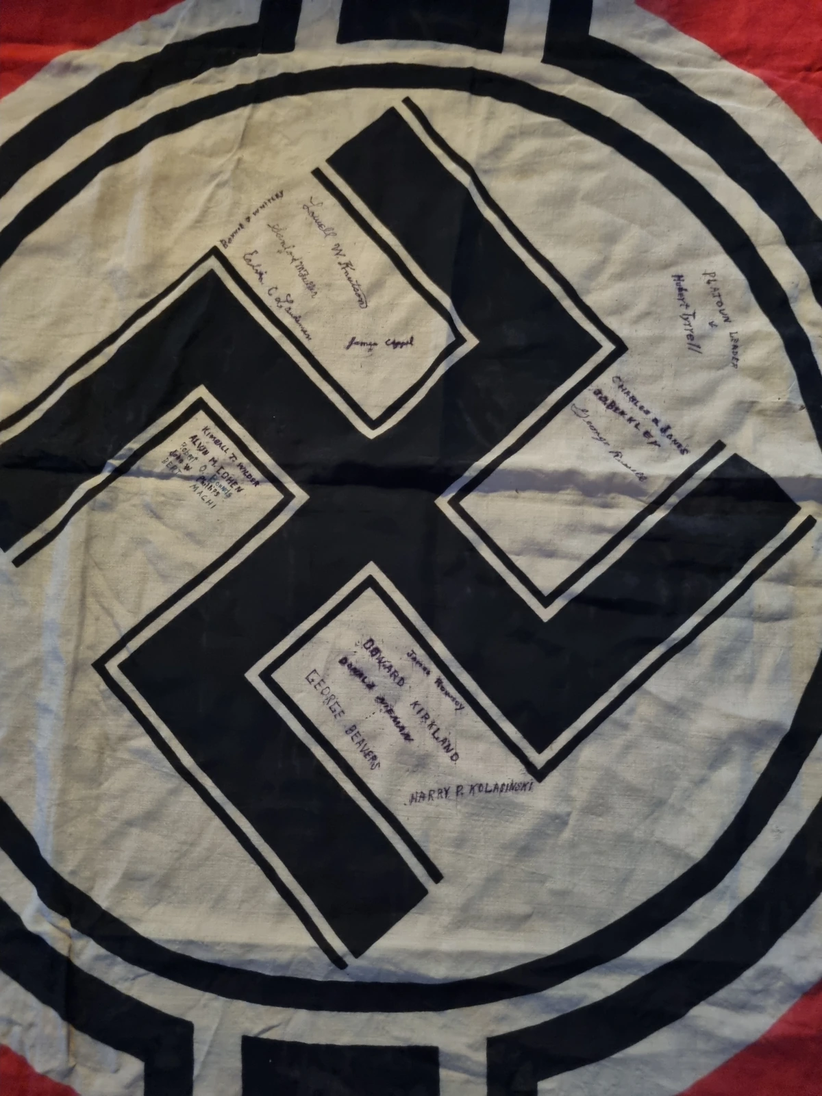 Signature detail on Kriegsmarine flag
