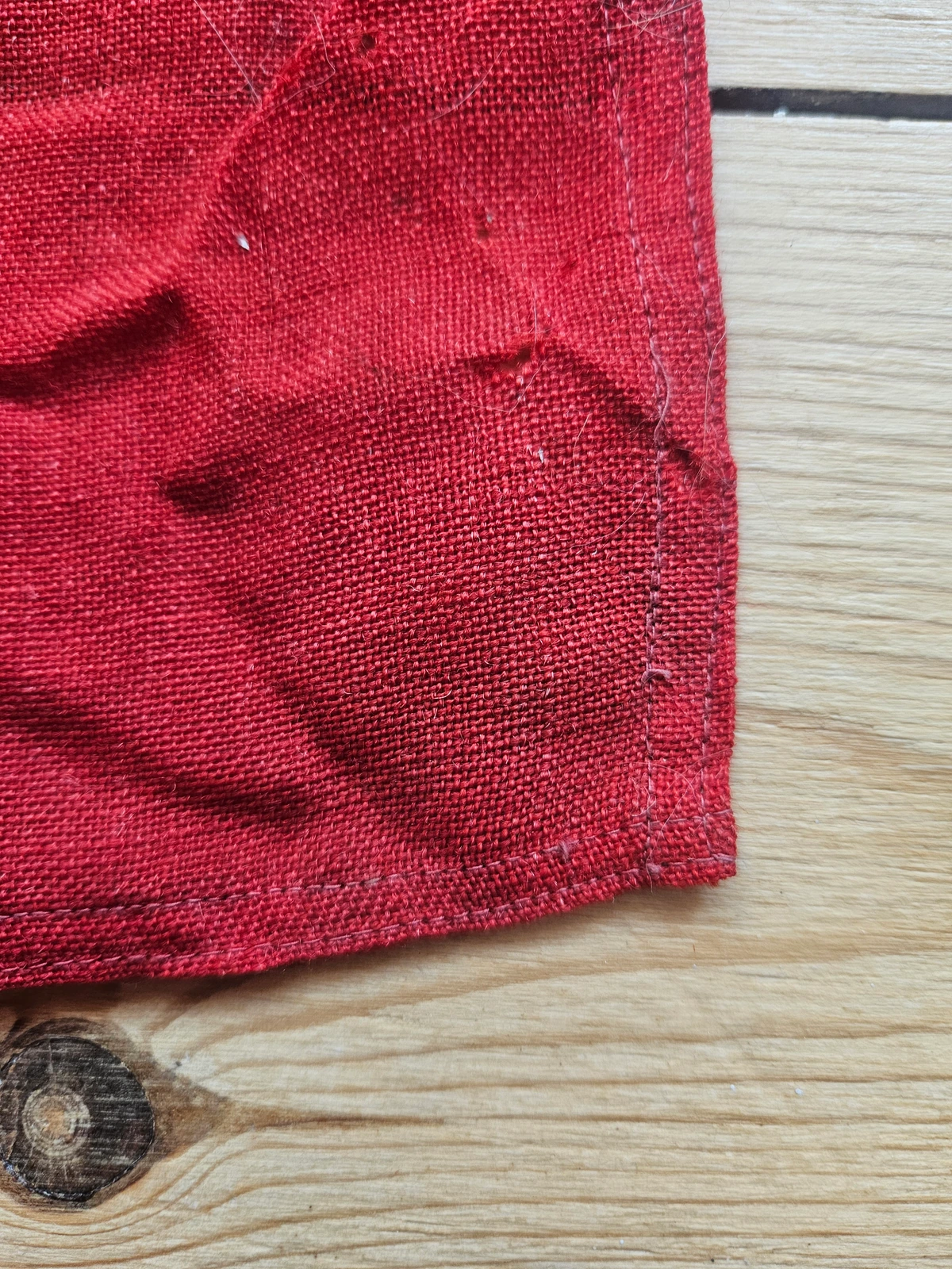 Edge stitching and fabric detail