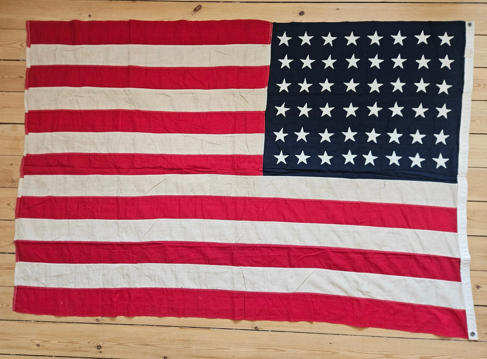 Full view of 48-star US flag (WWII period, ca. 1942–43)