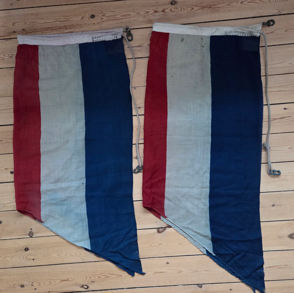 Both flags folded lengthwise
