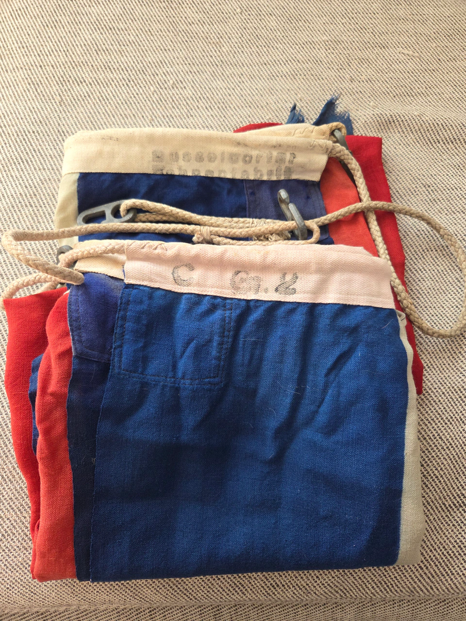 Both flags stacked folded together